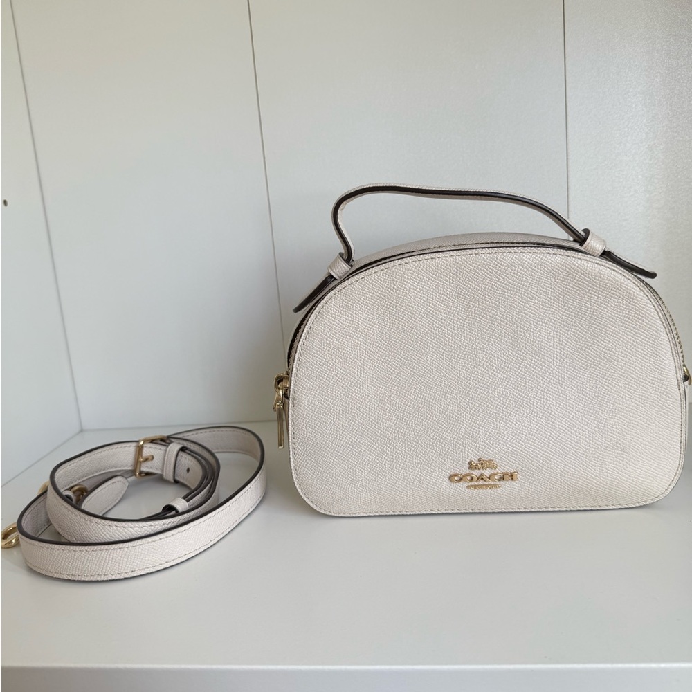 Coach White Crossbody Bag with Gold Accents